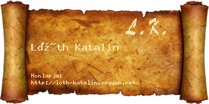 Lóth Katalin névjegykártya