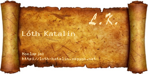 Lóth Katalin névjegykártya